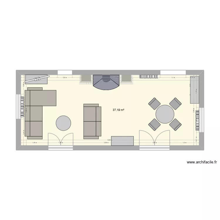 Living Malaucene. Plan de 1 Pièce et 37 m² Living Malaucene. Plan de 1 Pièce et 37 m²