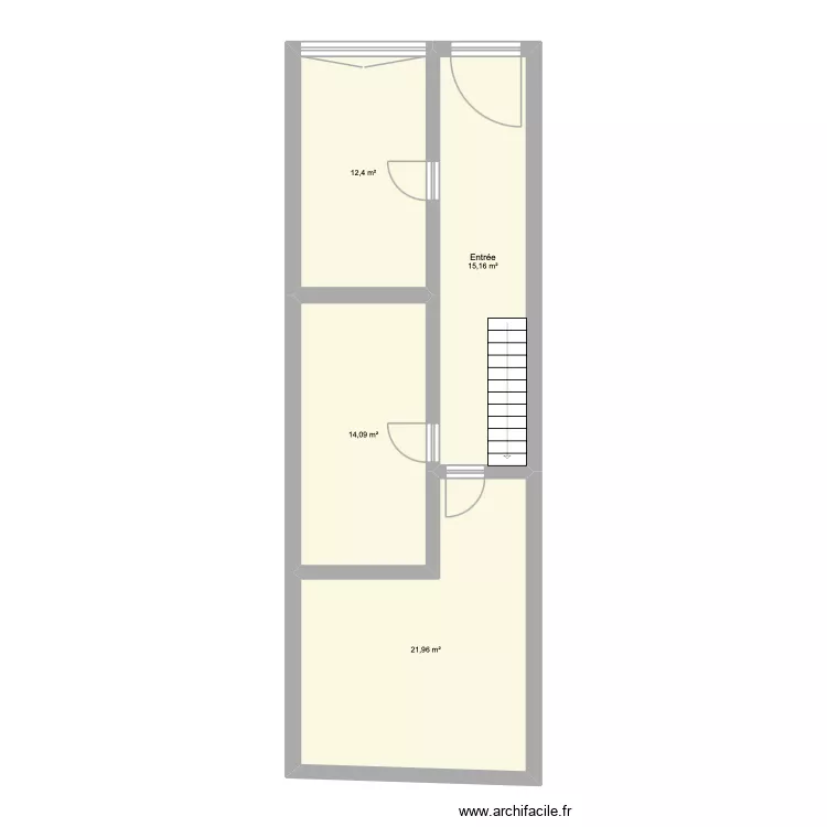 RDC Lens. Plan de 4 pièces et 64 m²