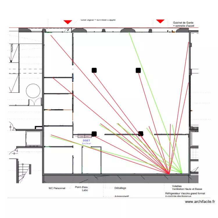 khenniche pharmacie implantation gaine enterr&eacute;e dans dalle. Plan de 