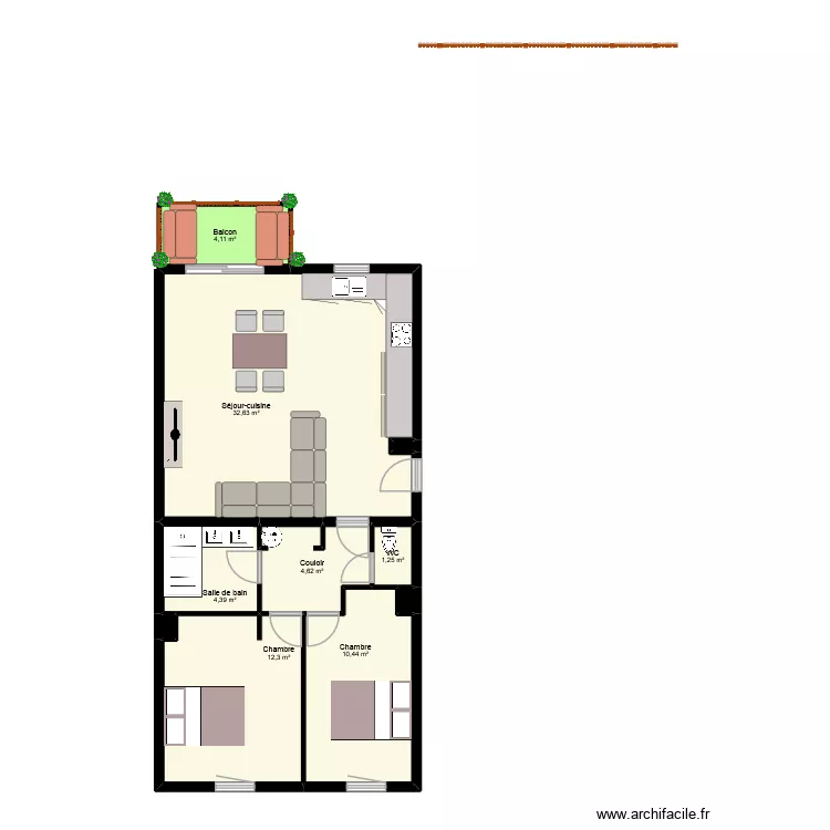 T3 BAT PAZIENZA. Plan de 10 et 70 m² T3 BAT PAZIENZA. Plan de 10 et 70 m²