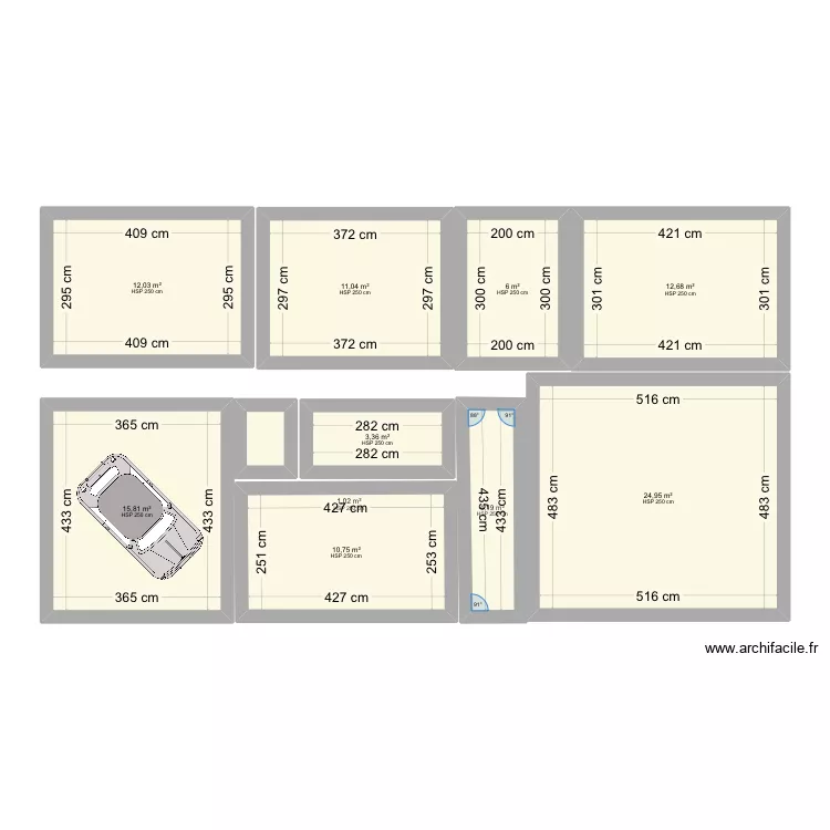 Maison jeu du mail . Plan de 