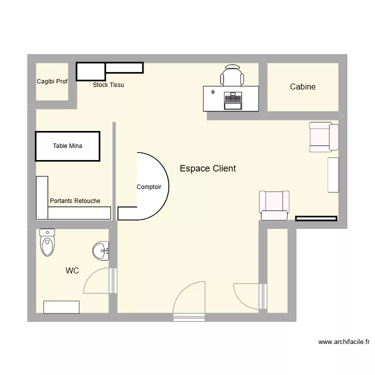 ESPACE CLIENT GRETA. Plan de 5 et 66 m² ESPACE CLIENT GRETA. Plan de 5 et 66 m²