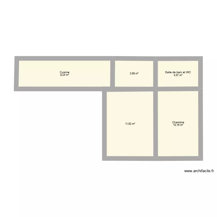 Ordener. Plan de 5 Pièces et 39 m²