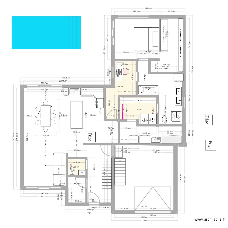 555-12. Plan de 3 pièces et 16 m2