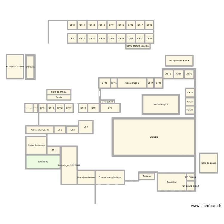 Station. Plan de 64 pièces et 280 m2