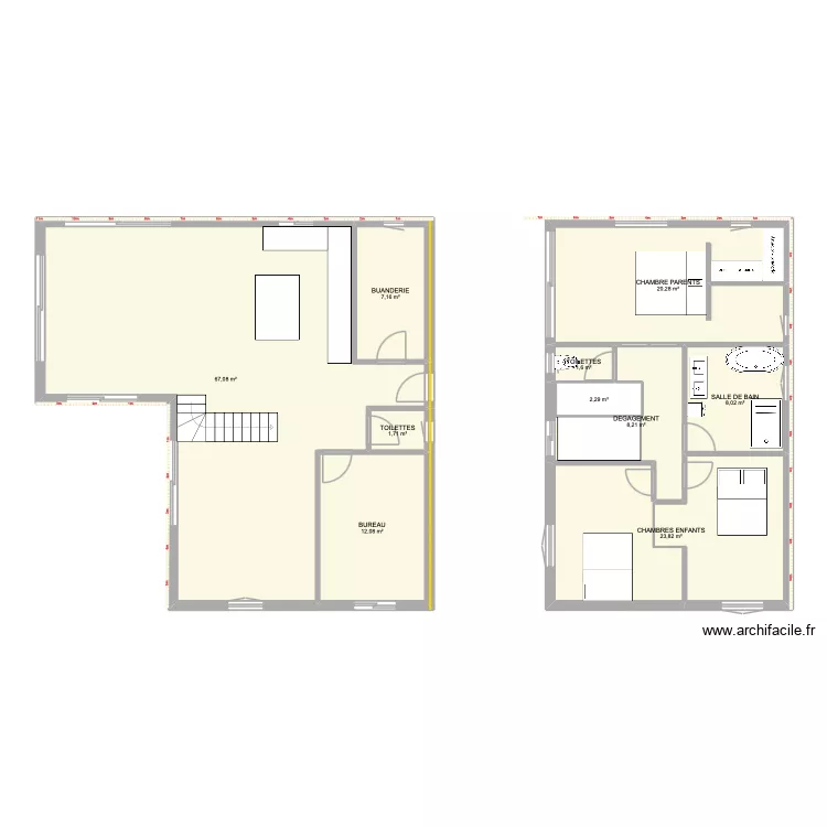Arquettes MAISON. Plan de 10 et 152 m² Arquettes MAISON. Plan de 10 et 152 m²