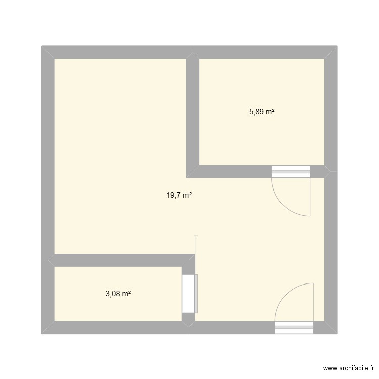 plantechno. Plan de 3 pièces et 29 m2