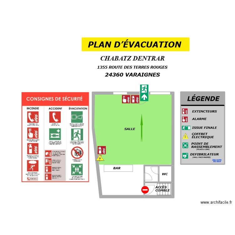 varaigne EVACUATION. Plan de 9 pièces et 144 m2