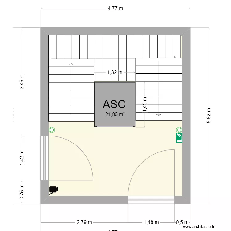 etage 1 fini stef. Plan de 1 Pièce et 22 m² etage 1 fini stef. Plan de 1 Pièce et 22 m²