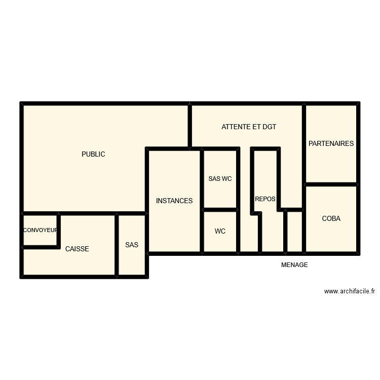 Plan la poste. Plan de 12 pièces et 103 m2