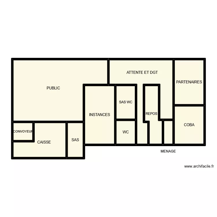 Plan la poste. Plan de 12  et 103 m²