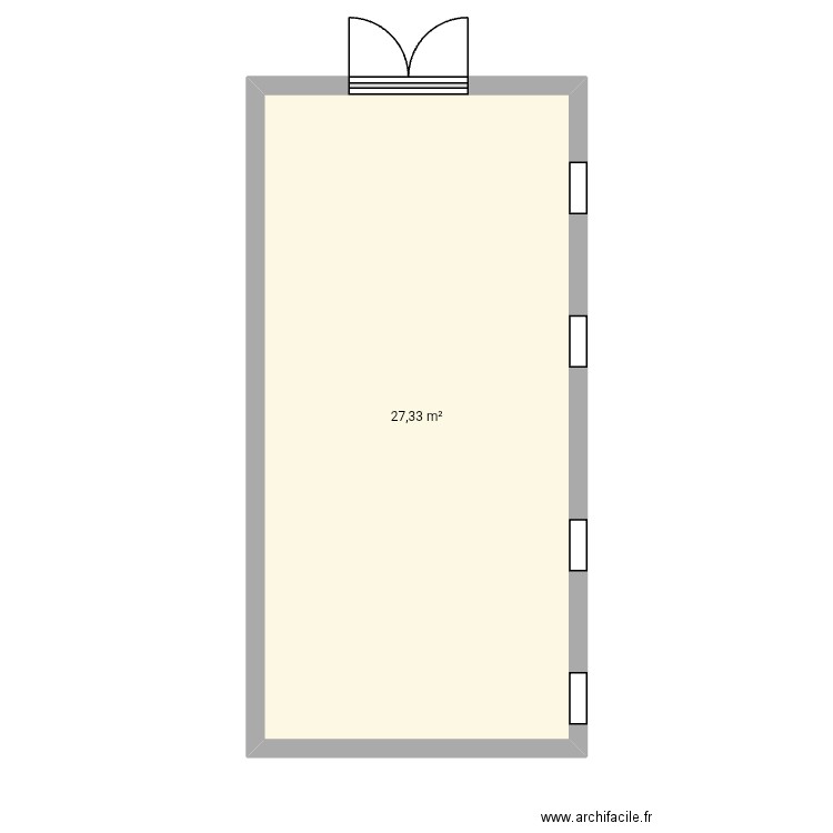 Chevreri. Plan de 1 pièce et 27 m2