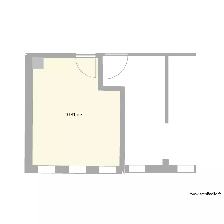 Chambre 1. Plan de 1  et 11 m²