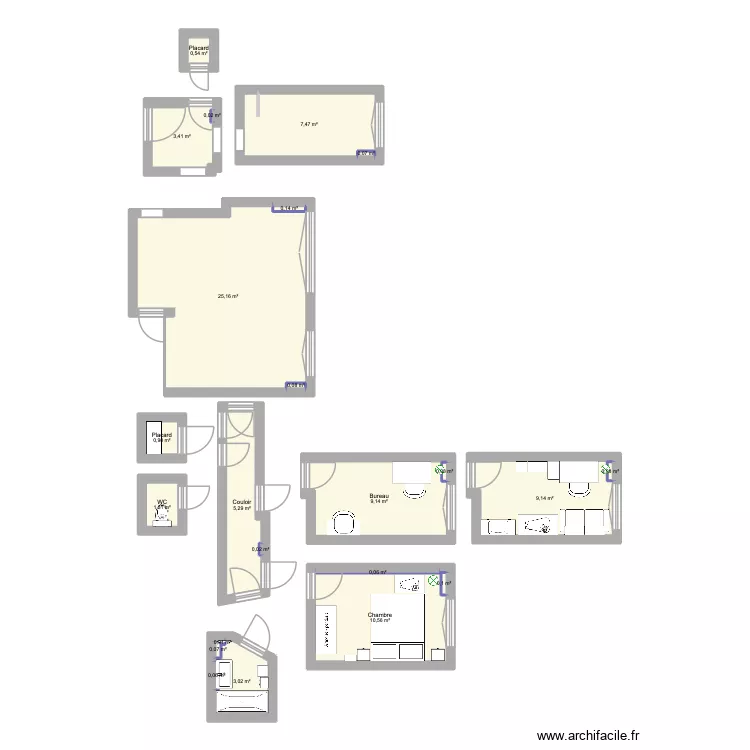Chatillon v2. Plan de 23 et 77 m² Chatillon v2. Plan de 23 et 77 m²