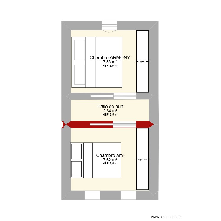 Etéage ARMONY. Plan de 3 pièces et 18 m2