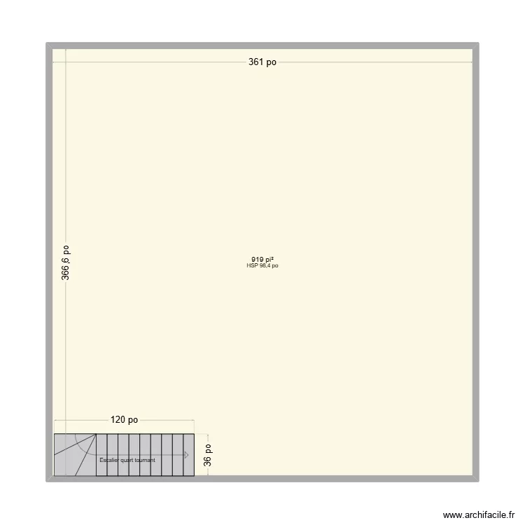 Base lachute. Plan de 1 pièce et 85 m²