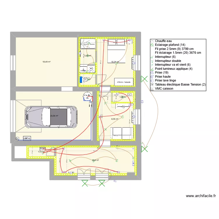 plan st genis sous sol electrique. Plan de 11 pièces et 108 m²