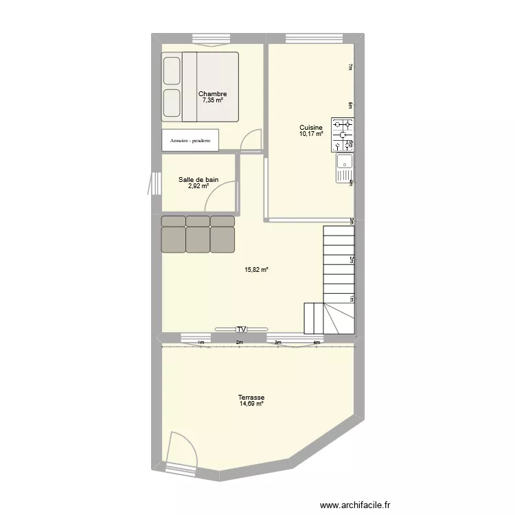 maison STMX amenagé. Plan de 5 Pièces et 51 m² maison STMX amenagé. Plan de 5 Pièces et 51 m²