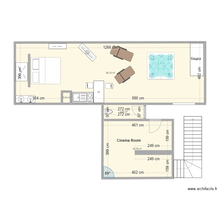 Plan actuel Cave Rosheim. Plan de 4 pièces et 70 m2