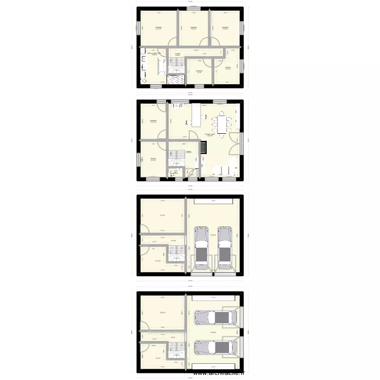 Maison avec sous sol 11.5 X 9. Plan de 20 pièces et 368 m²
