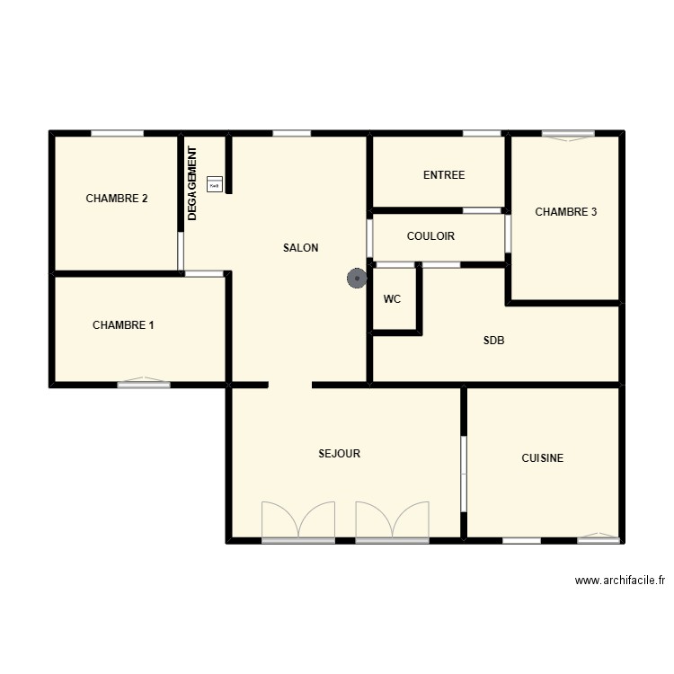 OSWALD N°1. Plan de 9 pièces et 70 m2