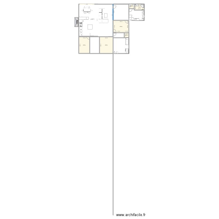 HIVERNAGE. Plan de 7 pièces et 45 m2