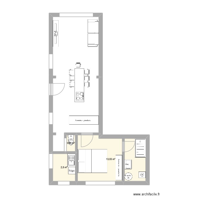 saint pal. Plan de 3 pièces et 16 m2