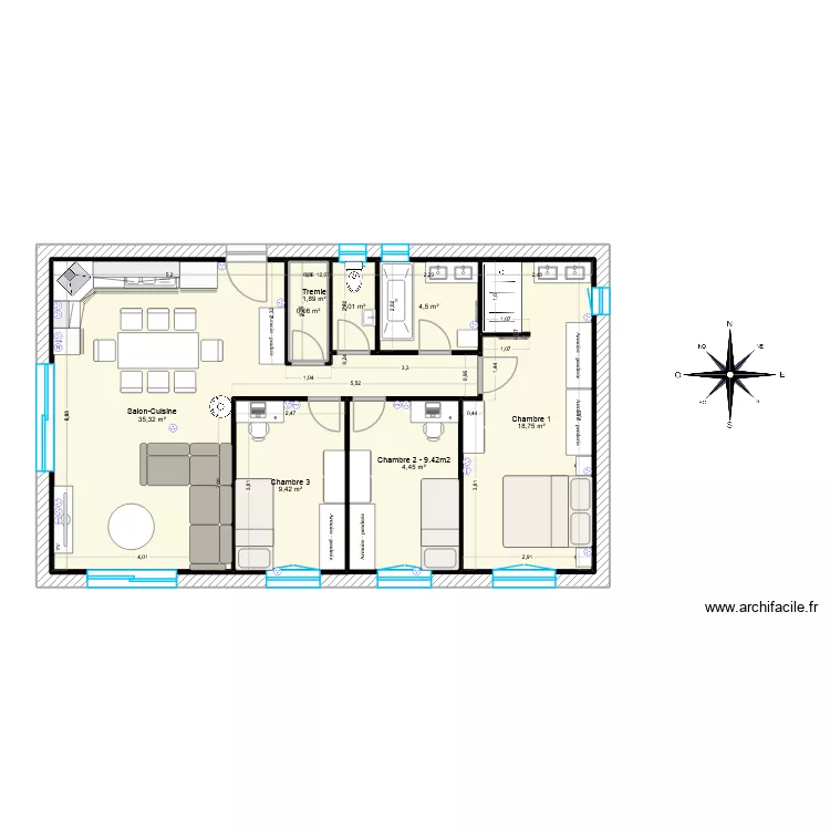 Plan 85m2 a envoyer. Plan de 12 Pièces et 239 m²
