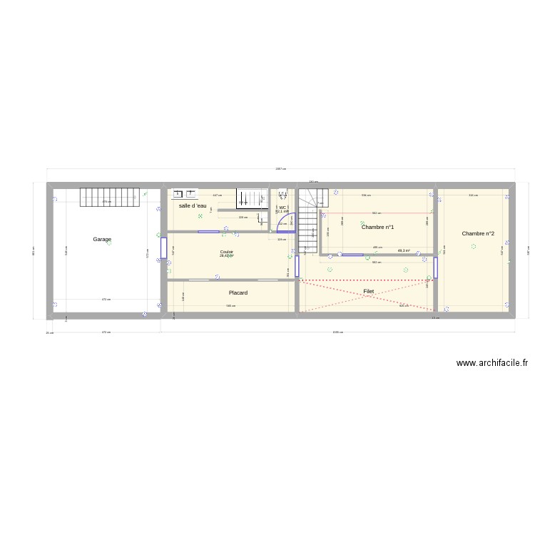 Julien. Plan de 3 pièces et 80 m2