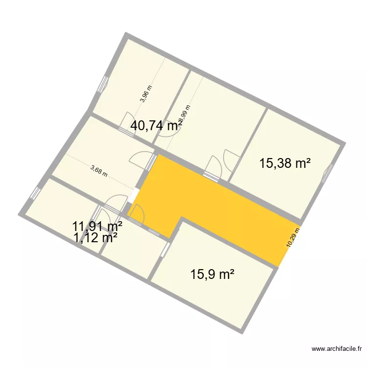 10 chemin d\'Odos 65 Tarbes base. Plan de 5 pièces et 85 m²