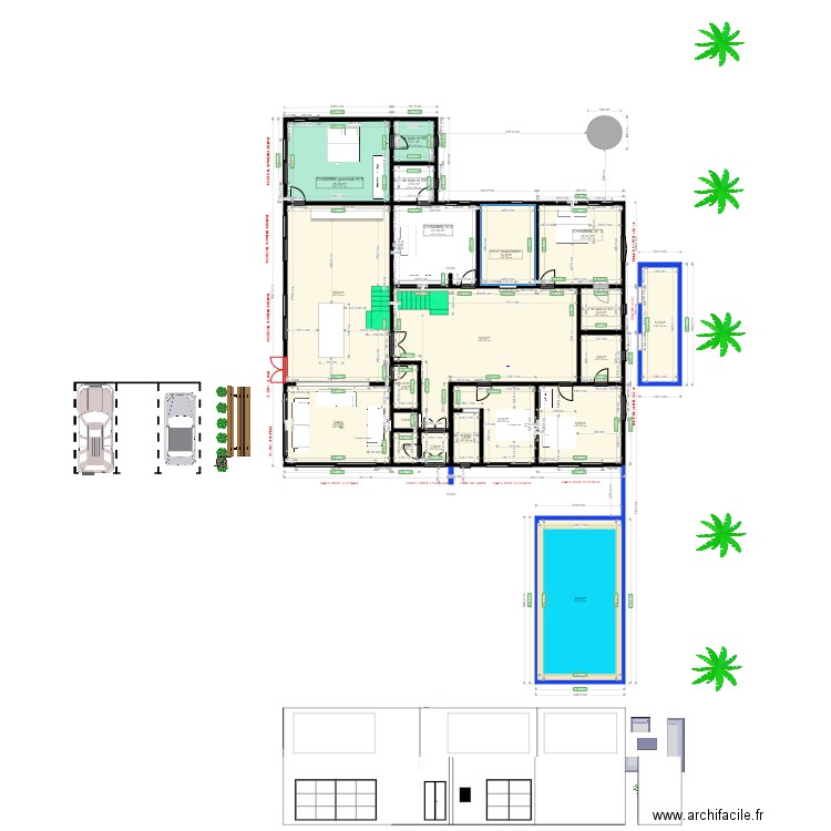 FEVRIER. Plan de 37 pièces et 653 m2