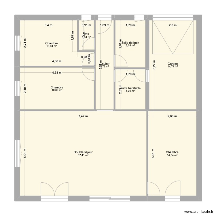 M FAUTHOUX. Plan de 9 pièces et 104 m2