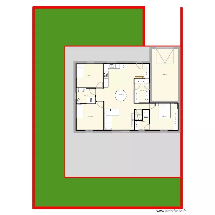 LOT 9 Id&eacute;e 100m2 + 26m2 garage. Plan de 