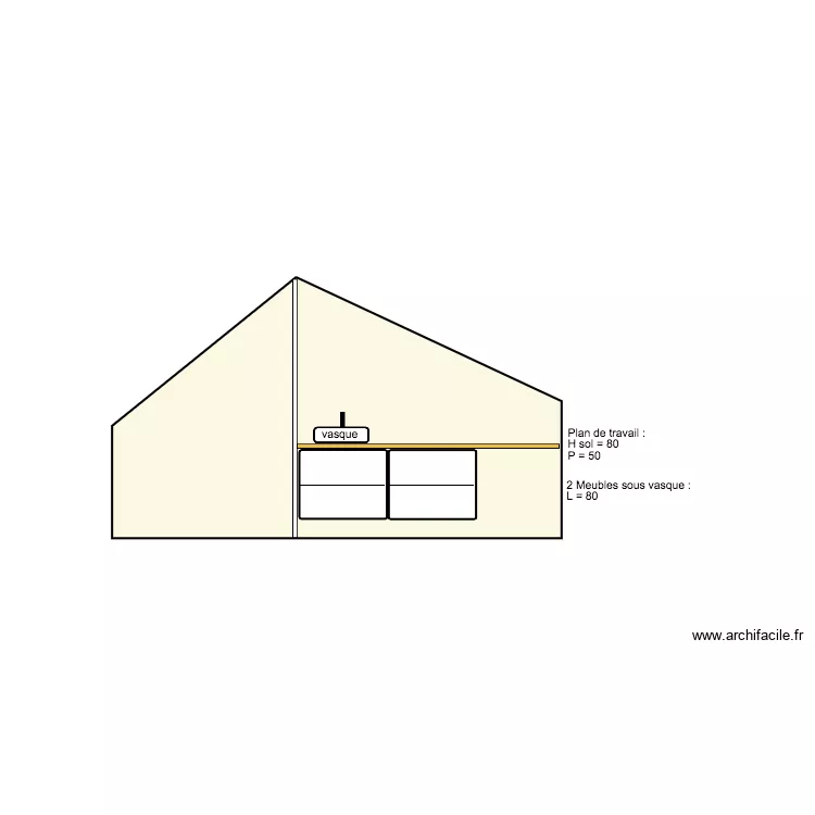 Plan coupe SDB Combles. Plan de 