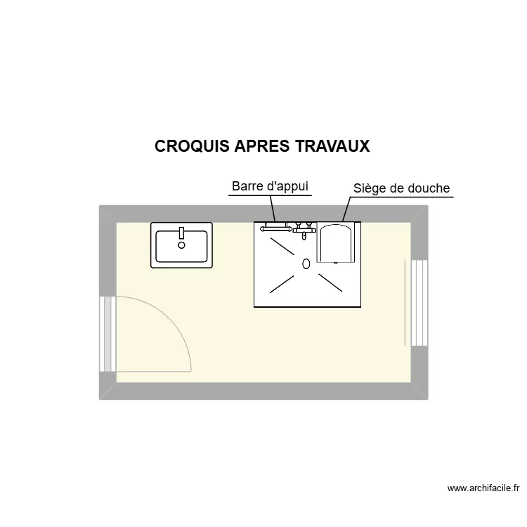 CROQUIS APRES TRAVAUX. Plan de 