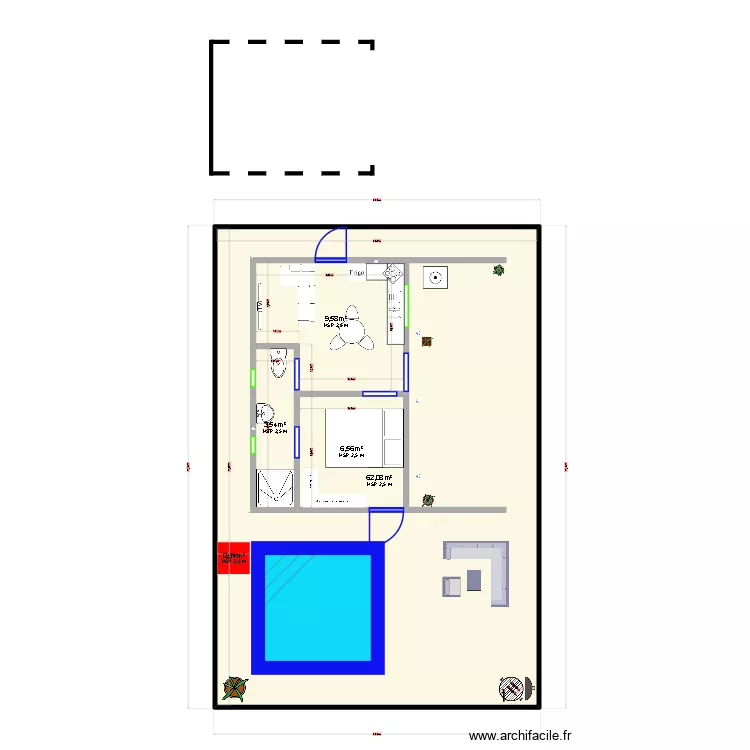 TIGA. Plan de 5  et 106 m²