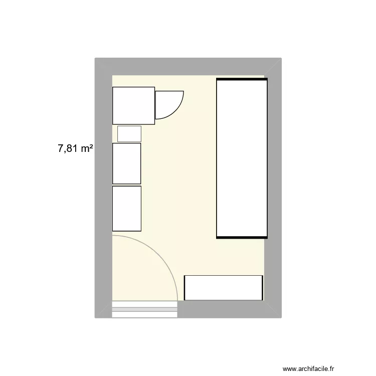Cave. Plan de 1  et 8 m²