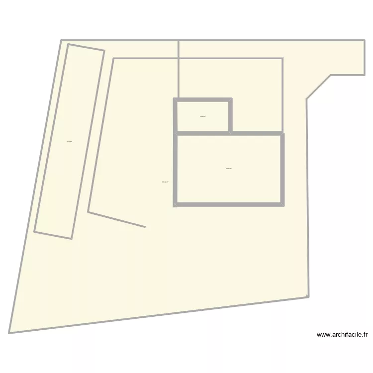 Implantation. Plan de 4 Pièces et 1085 m² Implantation. Plan de 4 Pièces et 1085 m²