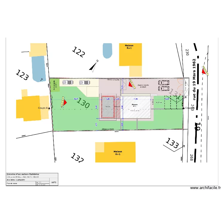 Am&eacute;nagement terrain. Plan de 