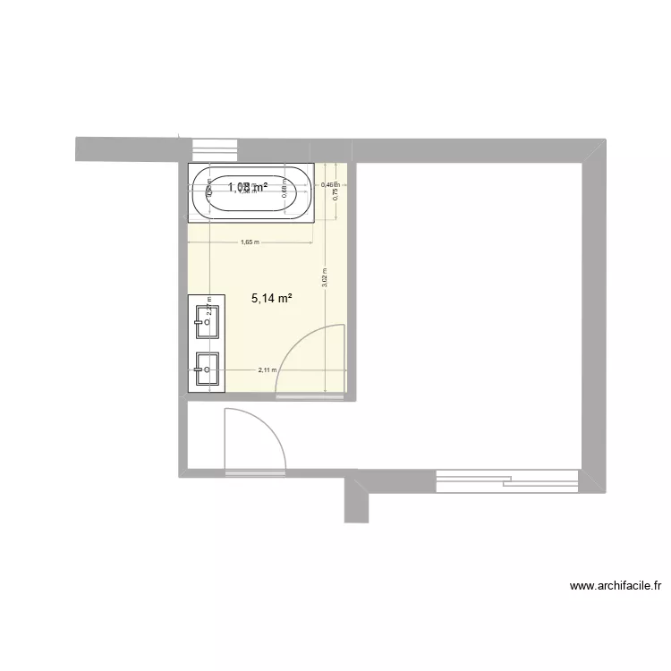 corbel. Plan de 2 Pièces et 6 m² corbel. Plan de 2 Pièces et 6 m²