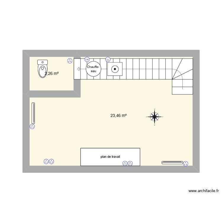 1er niveau RDC. Plan de 0 pièce et 0 m2