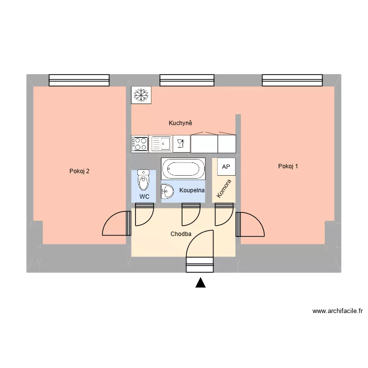 Národní třída 745, byt 5. Plan de 15 et 174 m² Národní třída 745, byt 5. Plan de 15 et 174 m²