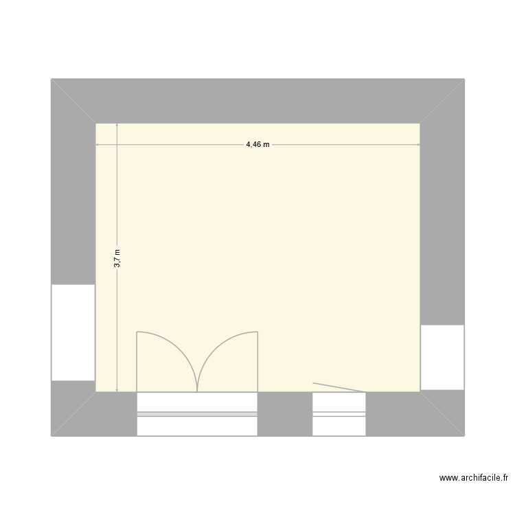 cuisine. Plan de 1 pièce et 17 m2