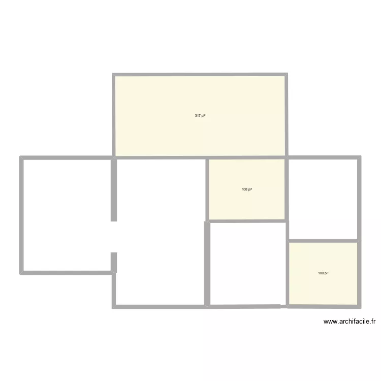 Plan maison. Plan de 3  et 49 m²