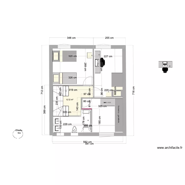 87 GS RDC avec extension 14 m2 (largeur ext 3,60). Plan de 87 GS RDC avec extension 14 m2 (largeur ext 3,60). Plan de
