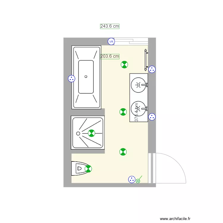 sdb 1er etage 1. Plan de 1  et 7 m²