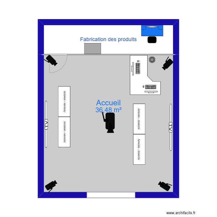 projet pop up. Plan de 2 pièces et 44 m2