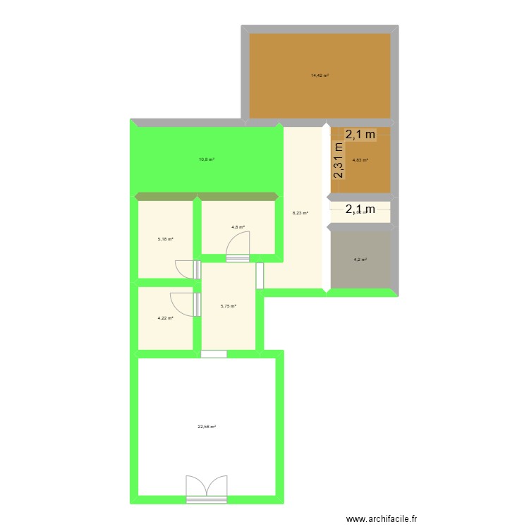 Institut Yves Rocher saint die. Plan de 11 pièces et 87 m2
