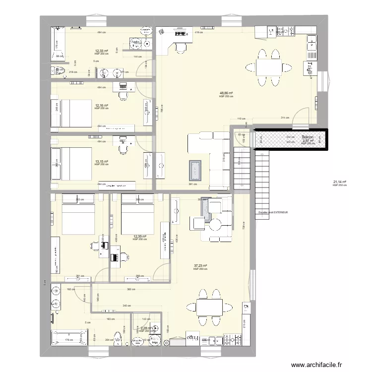 Appartement t3 Rc. Plan de 