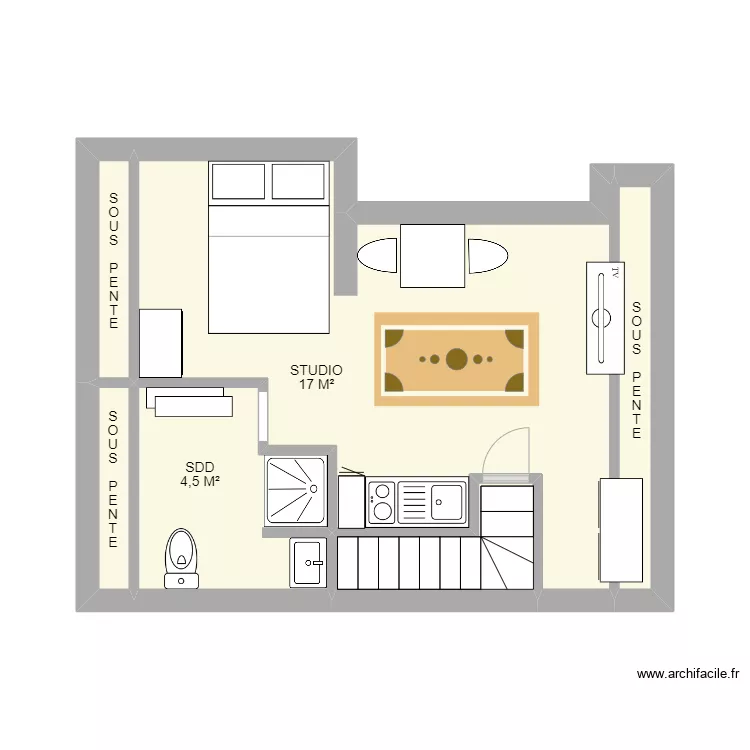 3&egrave;me ETAGE MONROSE. Plan de 